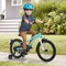 Blue Kids Bicycle with Hand and Coaster Brakes and Anti-Slip Handlebars Training Wheels Included